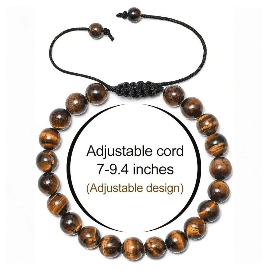 1pc 3 Style 8mm Natural Tiger Eye Lava Rock Handmade Men Bracelet Gift – NEW