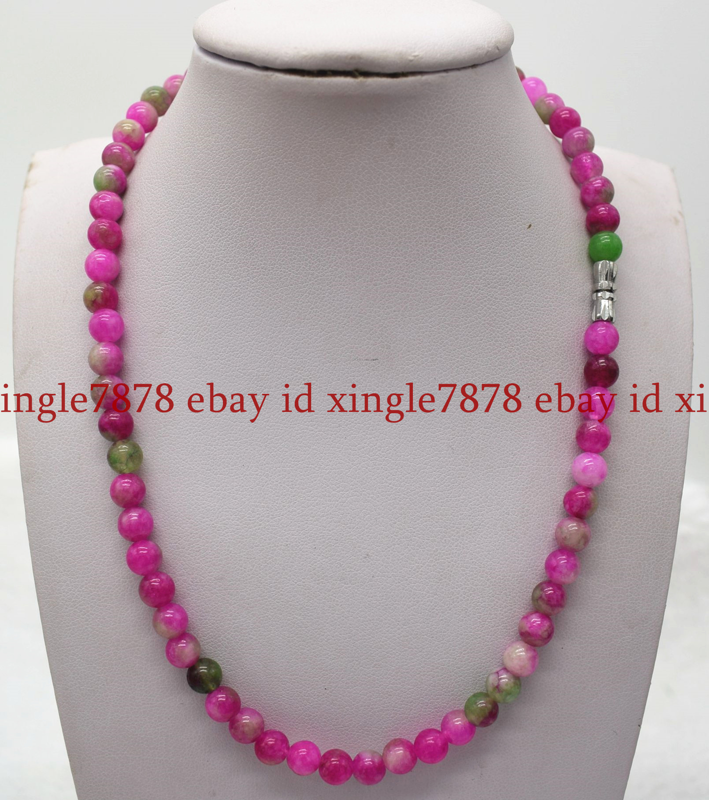 6/8/10mm Natural Pink Snowflake Jade Round Gemstone Beads Necklace 14-48 Inches