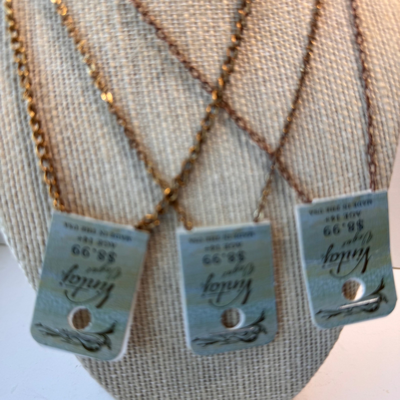 Solid Brass 18-Inch Necklace Jewlery Lot of 3 Vintaj Vogue Brass Co USA NWT New