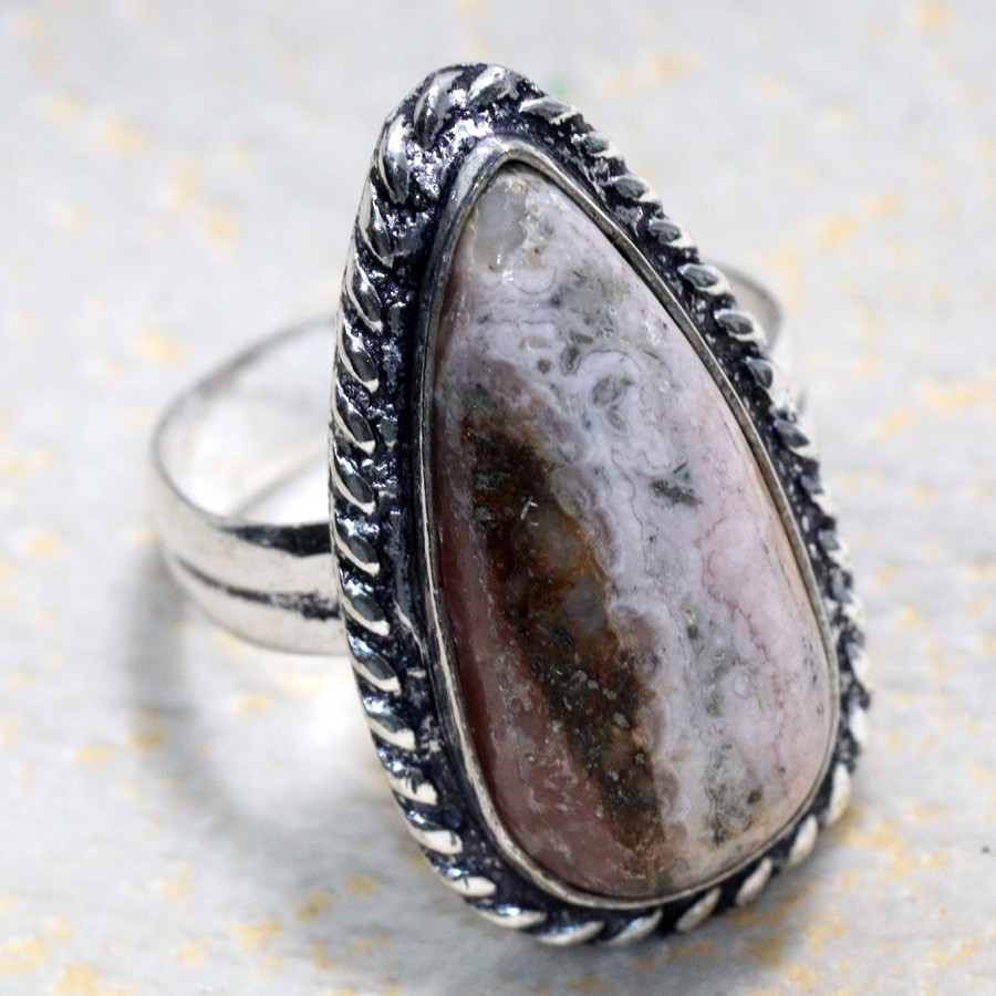 925 Silver Plated Rhodochrosite Jewellery Ring Handmade Gemstone Size Us 7 JW