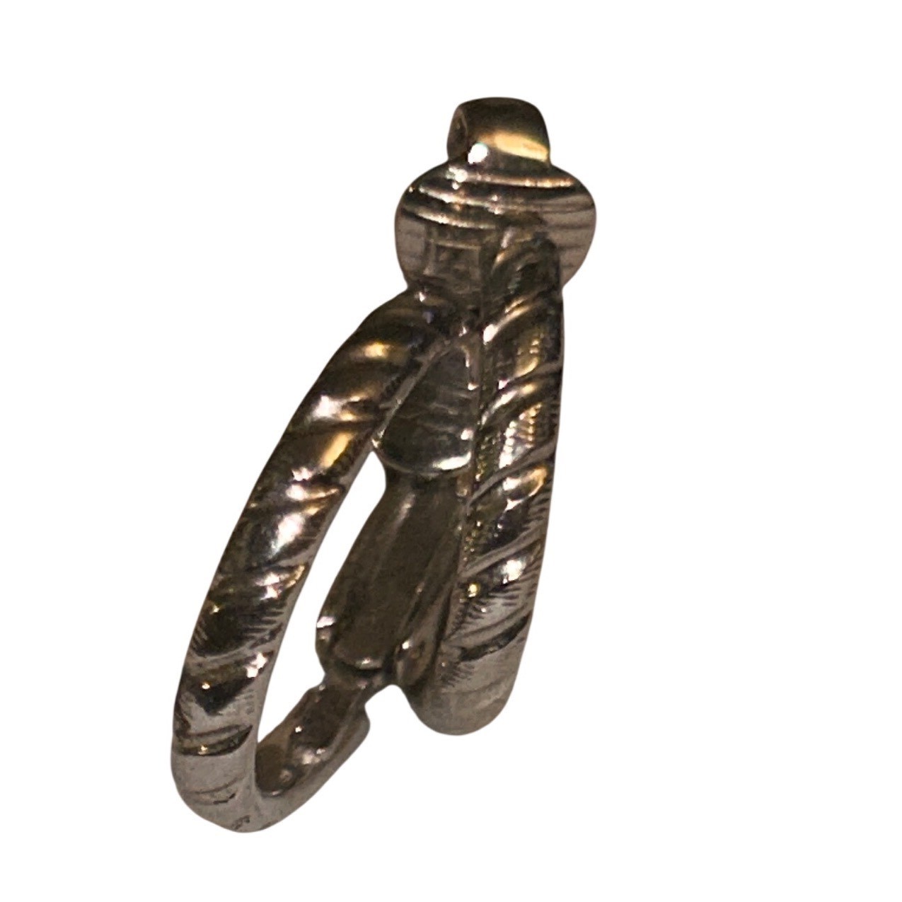 Silver Tone Clip On Hoop Earring Set 2 Pairs Twisted Rope and Polished Smooth