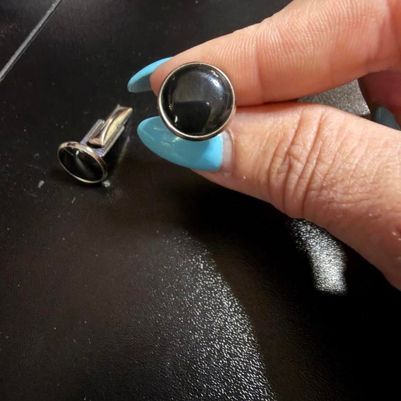 Men’s Cuff Links – Silver and Black