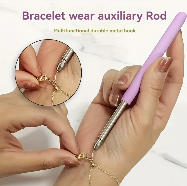 1pc Bracelet Helper Tool Stainless Steel Jewelry Fastening Aid Accessory – NEW