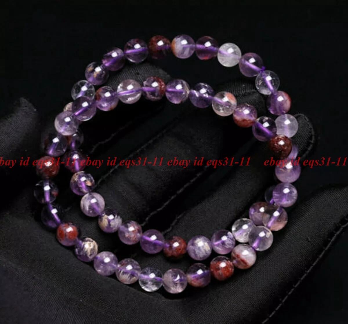 2 Pcs Natural Super Seven 6/8/10mm 7.5” Crystal Healing Stretch Bracelet