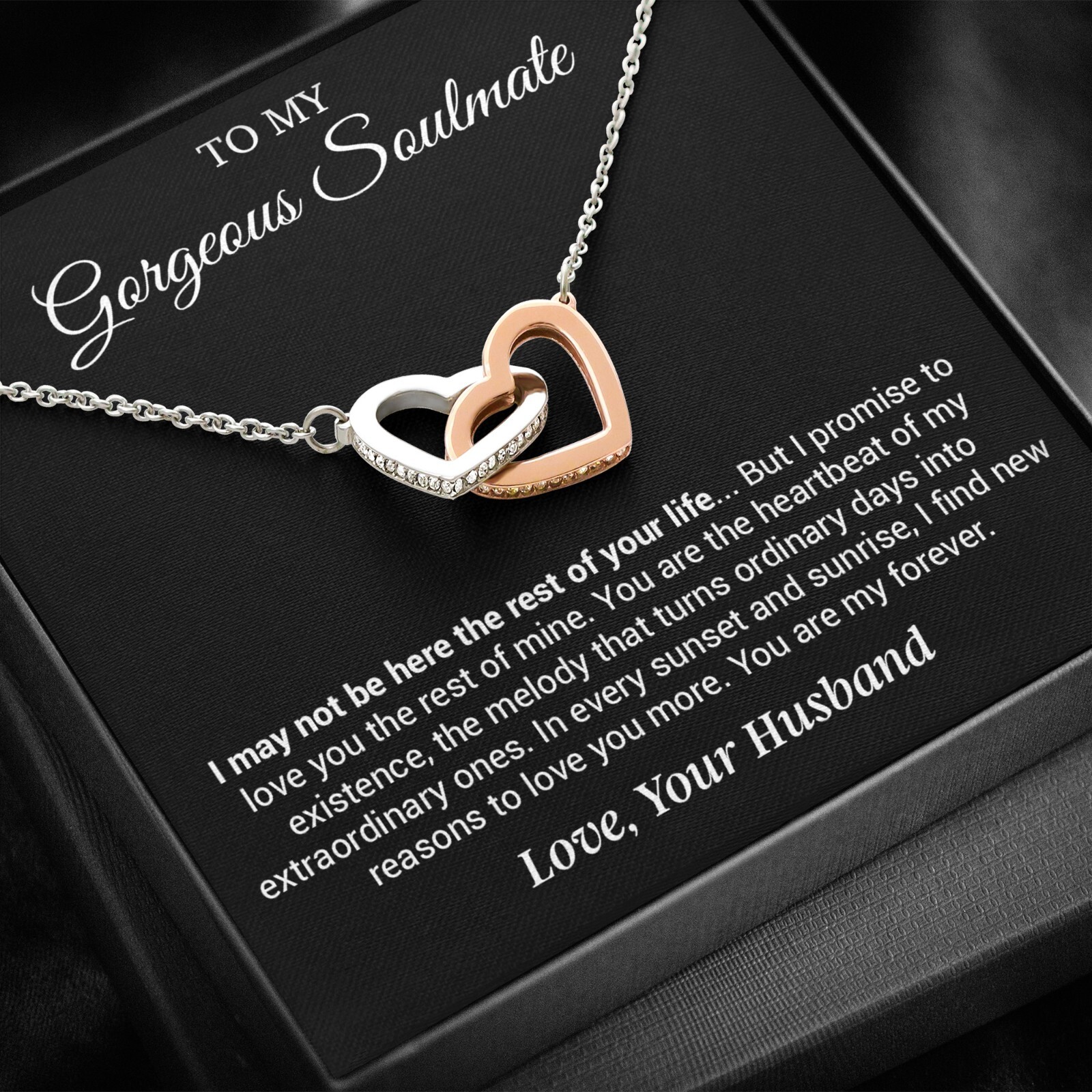 To My Gorgeous Soulmate Necklace, Girlfriend, Anniversary Gift, Valentine’s Gift