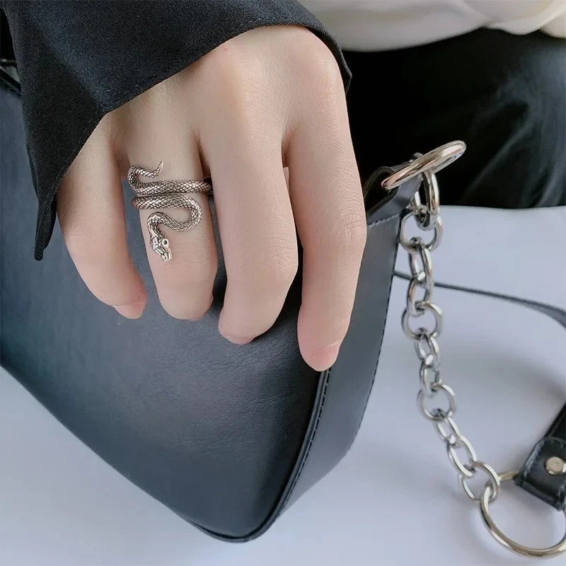 925 Sterling Silver snake Ring Adjustable Ring Entanglement for women Girl UK