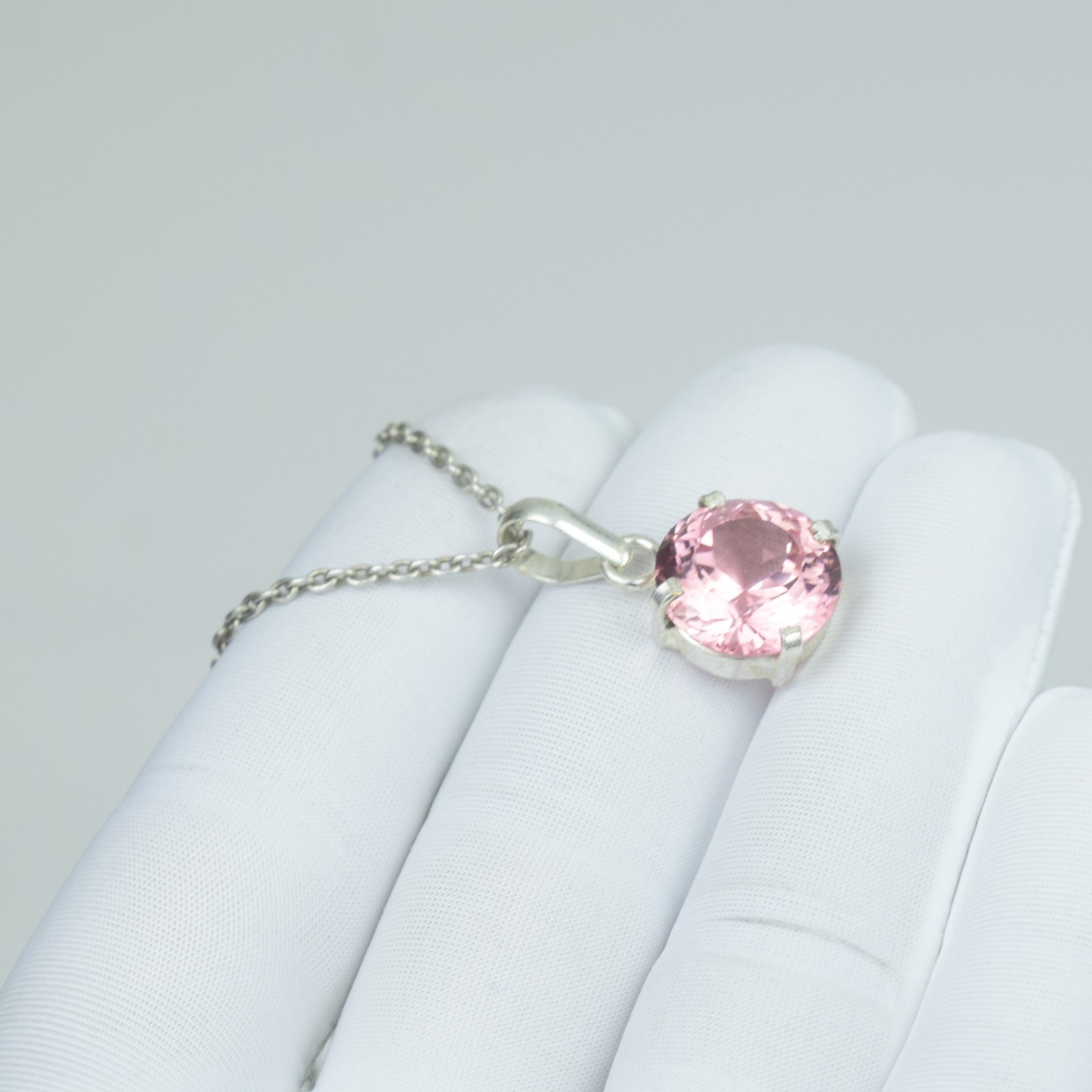 Marvelous Pink Kunzite Necklace Jewelry, Anniversary Gift Pendant Gemstone 18Ct