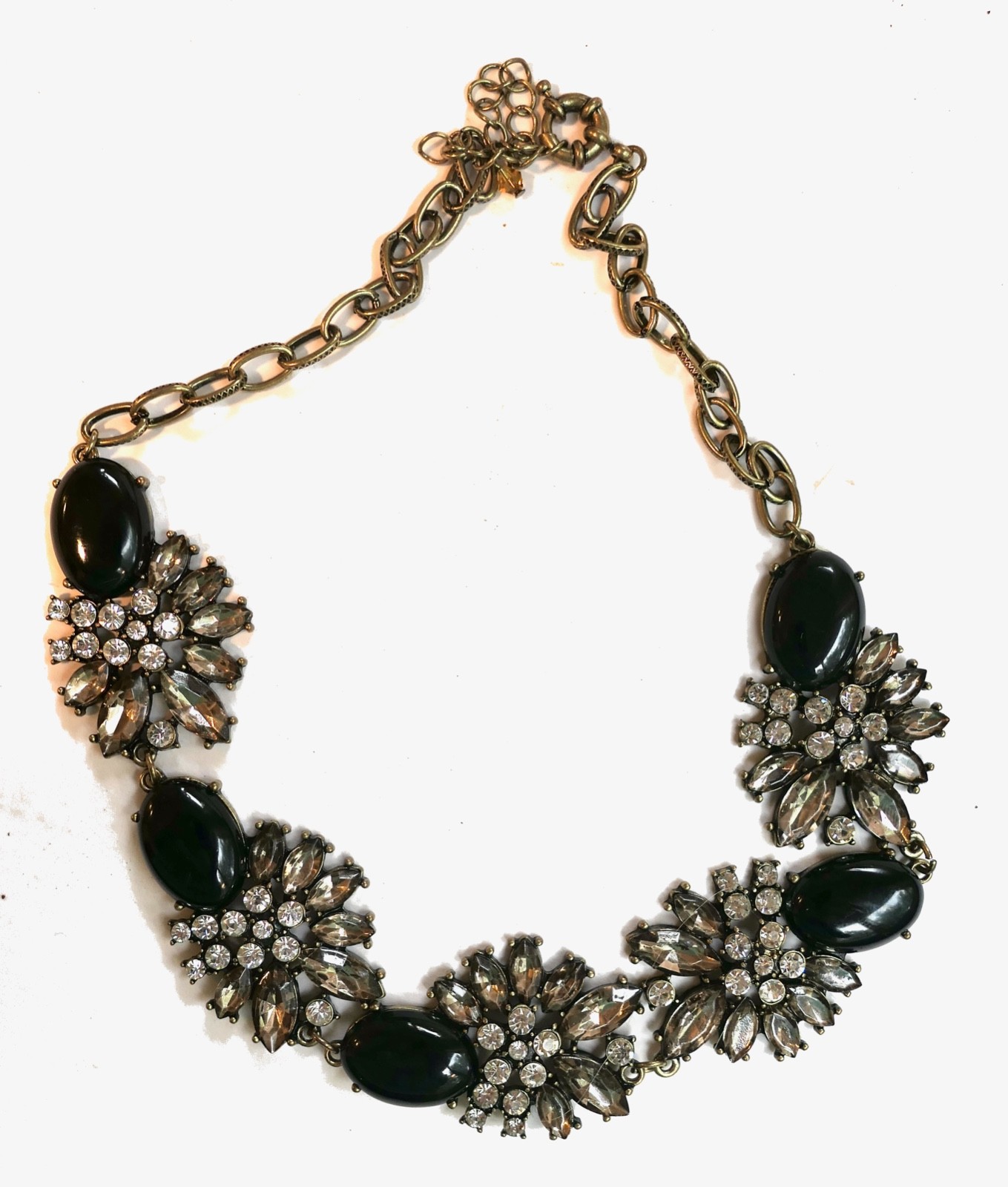Rhinestone with Black Statement Necklace Chocker