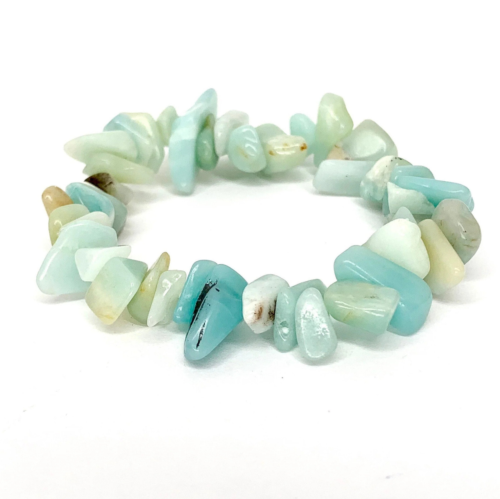 Amazonite Crystal Chip Bracelet: Gemstone Beaded Jewelry