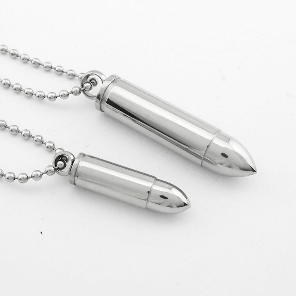 Stainless Steel Necklace Bullet Pendant Necklace Detachable Necklace Fashion US