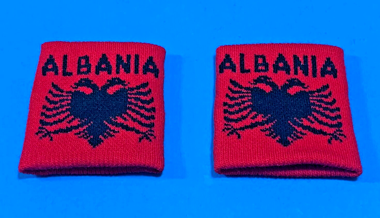 NEW ALBANIA FLAG 2WRIST BAND-ELASTIC FLAG SPORT UNISEX BRACELET-ALBANIA SOUVENIR