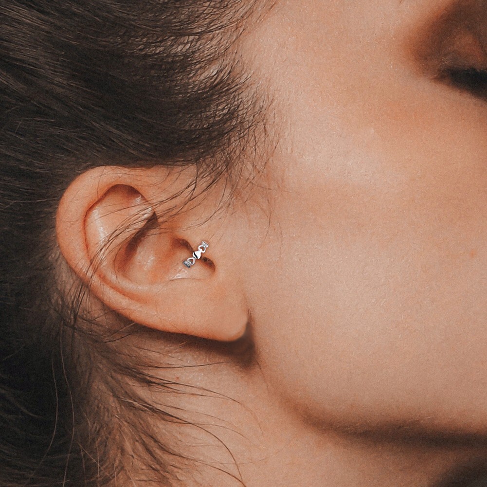 16G Helix Piercing Jewelry Heart Cartilage Earring 316L Surgical Steel Lip Rings