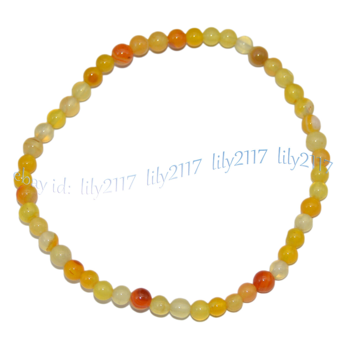 Handmade 4mm Mixed Natural Gemstone Round Beads Stretchy Bracelet Reiki Chakra