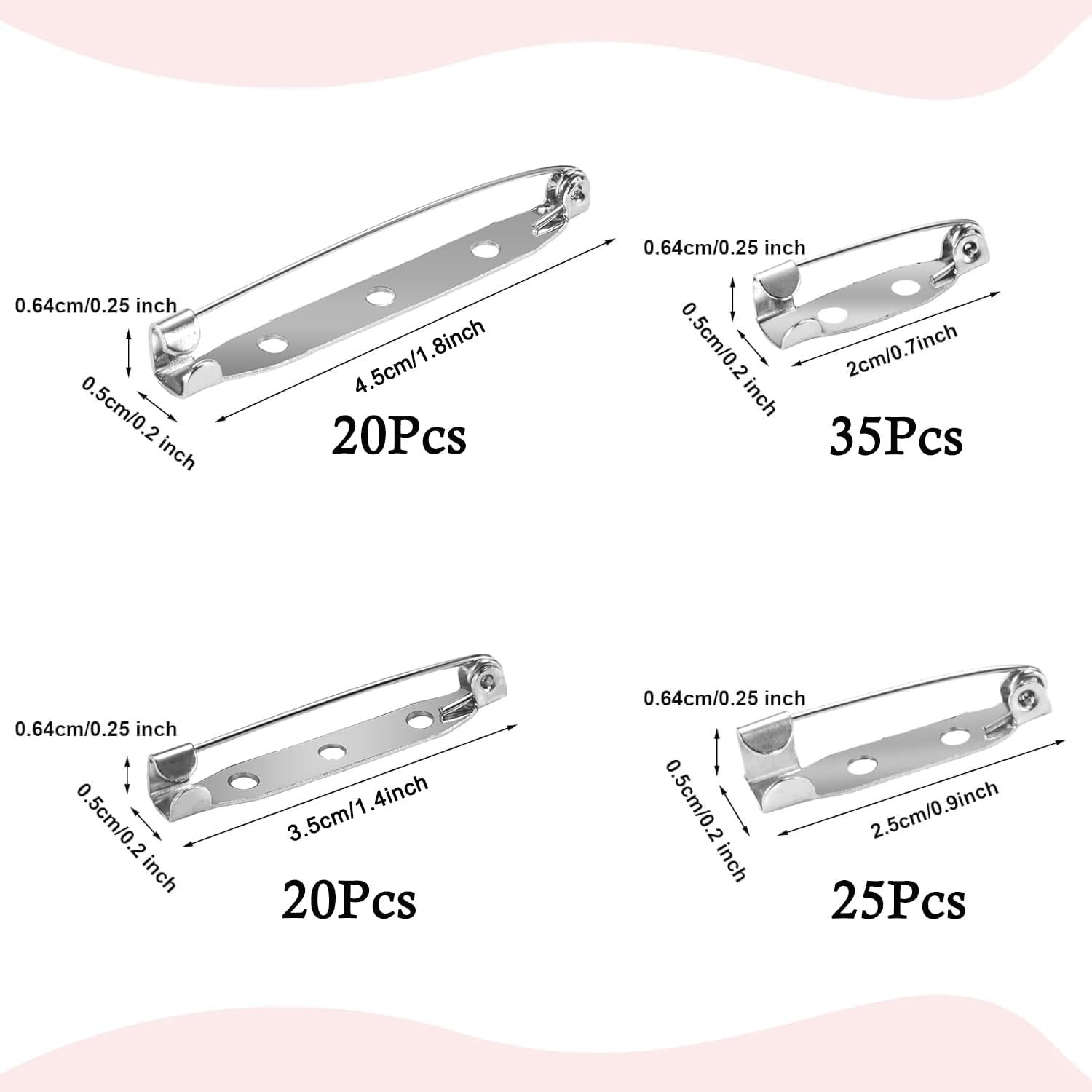 100Pcs Brooch Pin Backs for Jewelry Making, Badges & DIY | Silver bar pin …