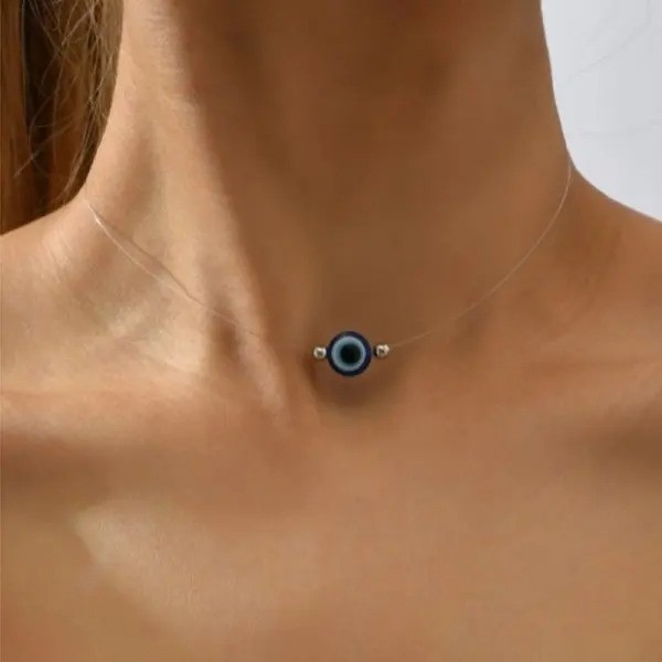 Boho Evil Eye Crystal Necklace Multi Layer Pendant Women Beach Jewelry