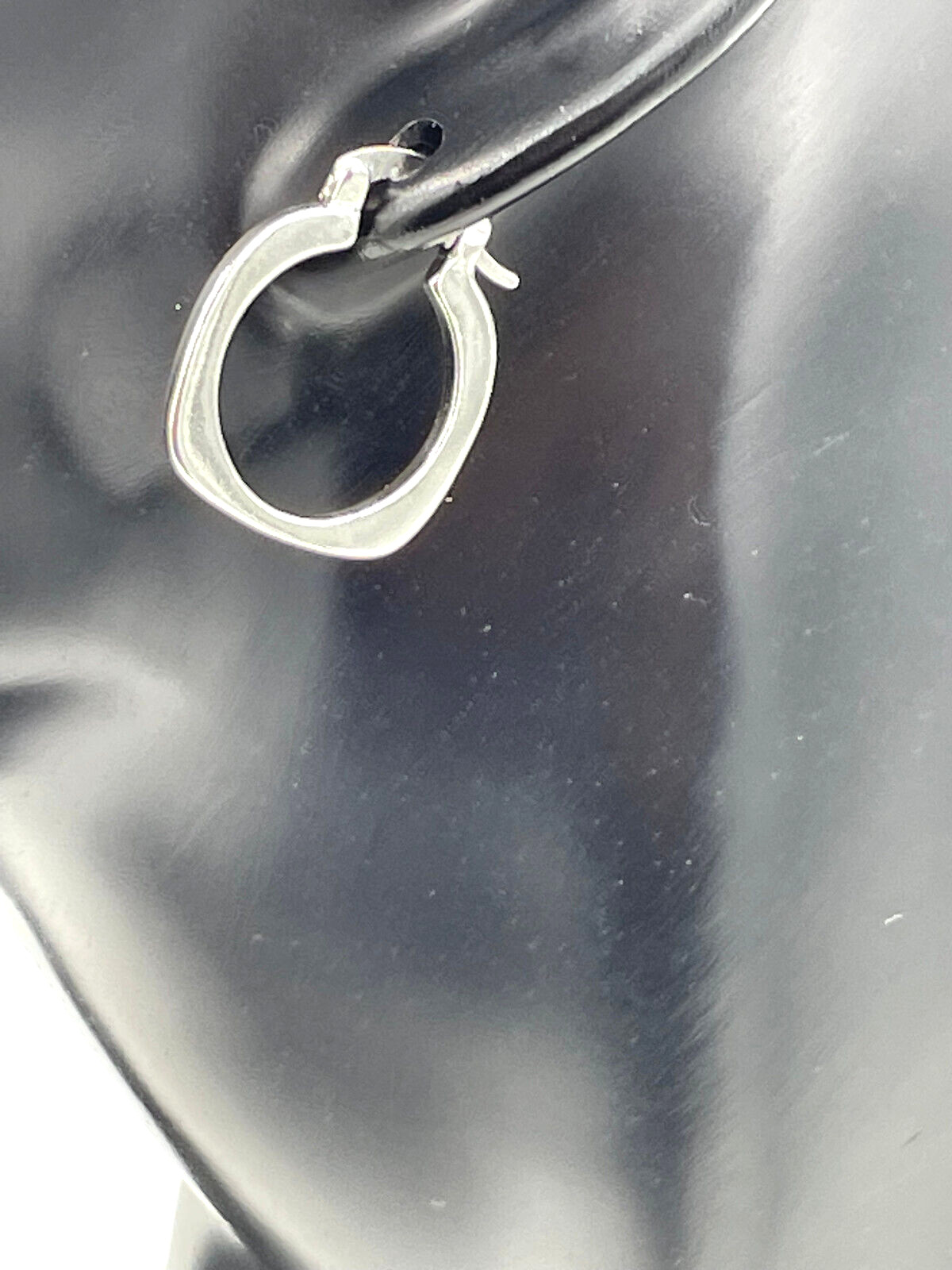 Solid Square Loop Earrings Sterling Silver