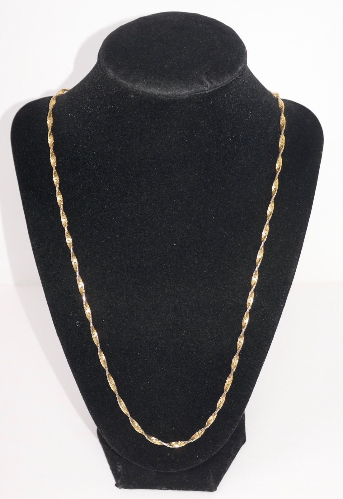 Trifari 30″ Gold Tone Twisted Herringbone Necklace