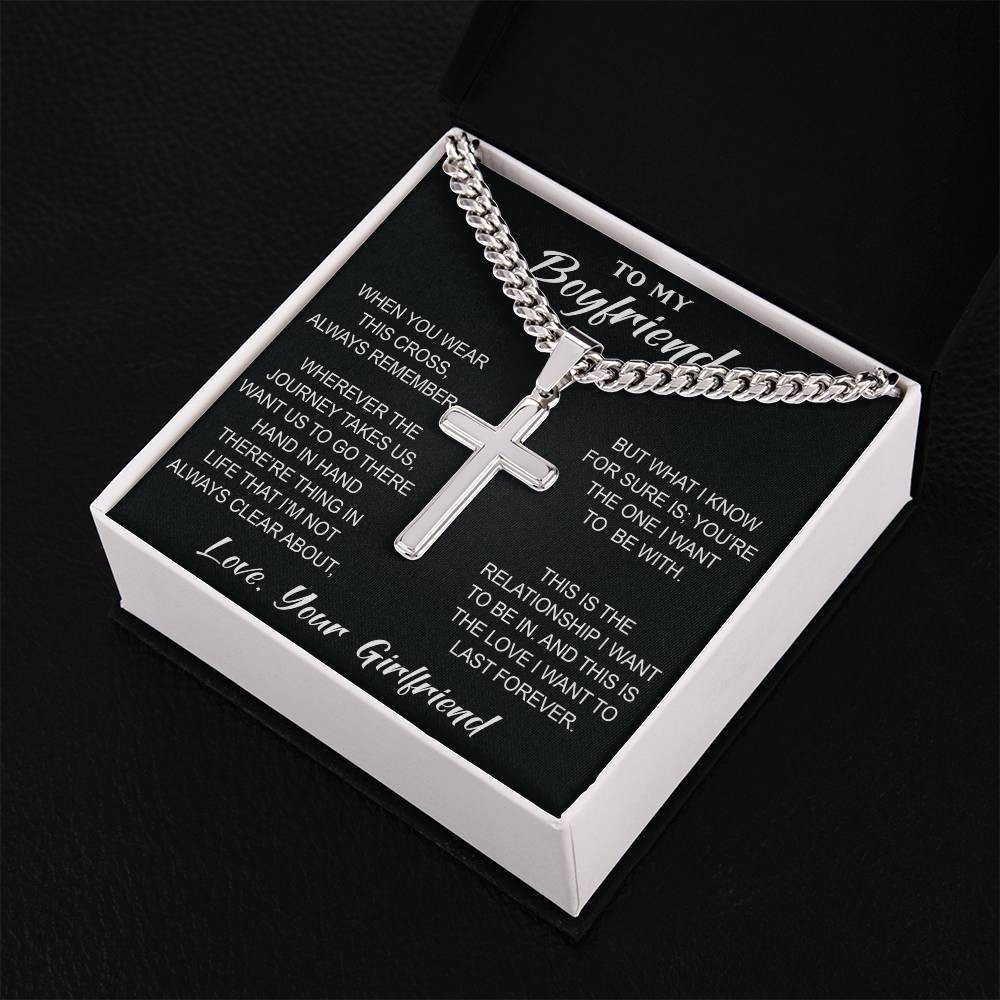 Cross Necklace for Boyfriend, Christian Religious Faith Gifts Romantic Jewelry