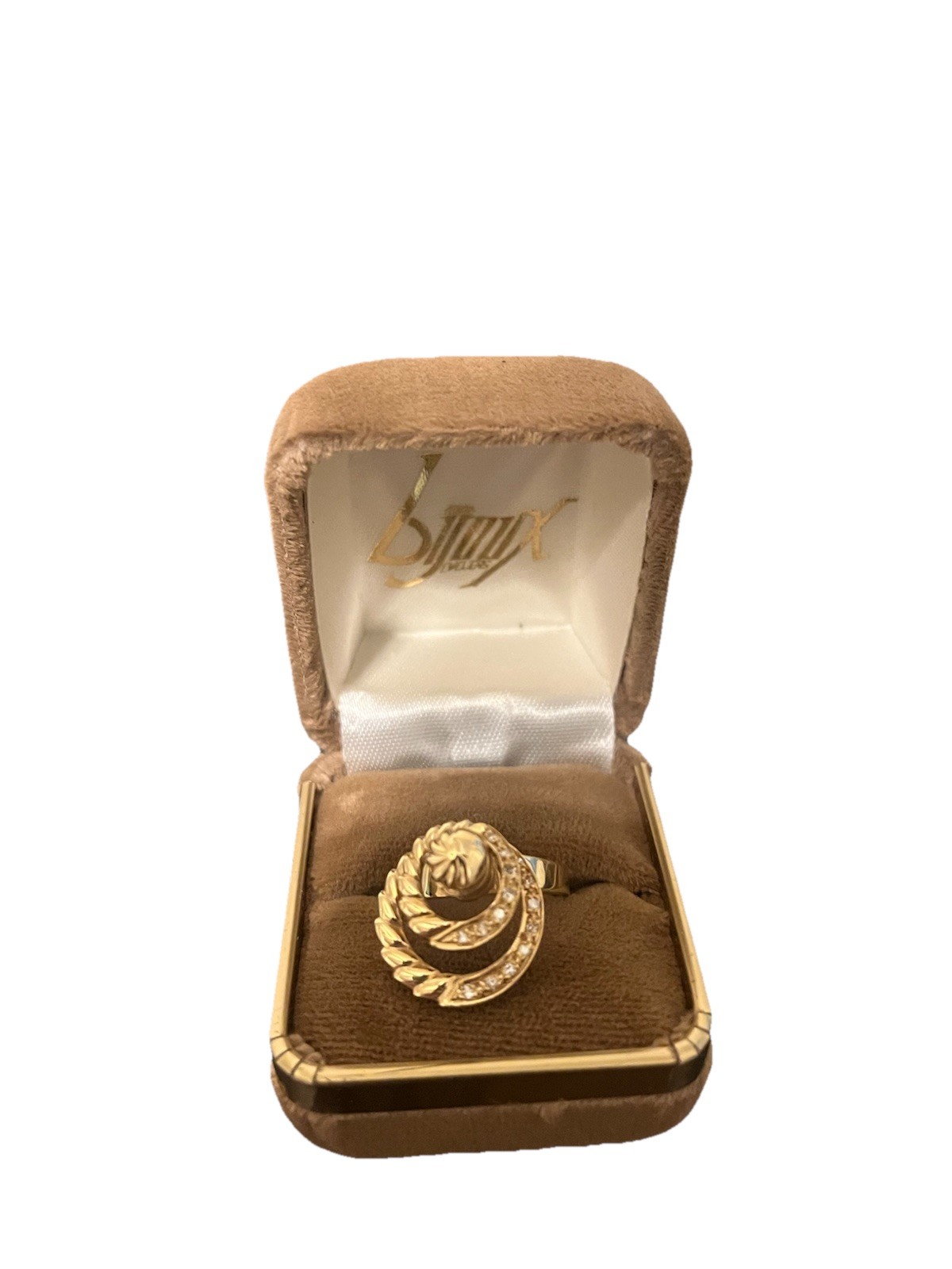 Authentic Hawaiian Hula Ring 14k Gold With Diamonds
