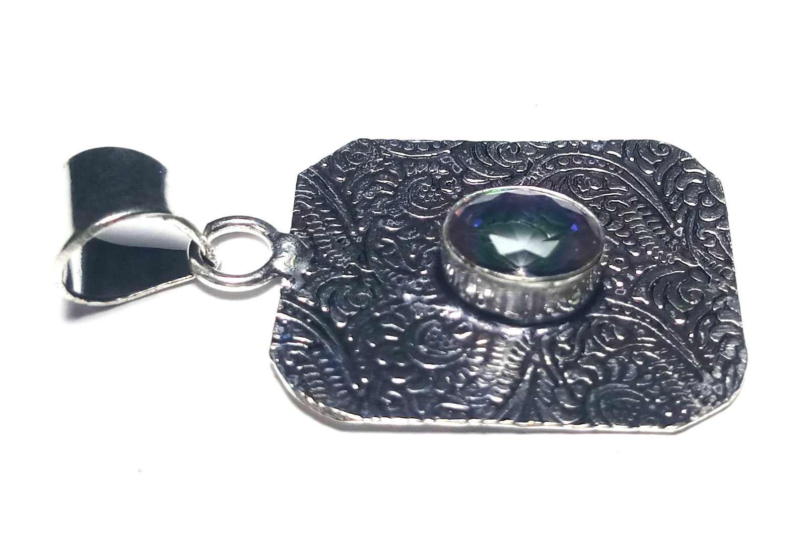 Mystic Topaz Oval Shape Gemstone Handamde Pendent Jewelry Pendant Size 1.5 Inch
