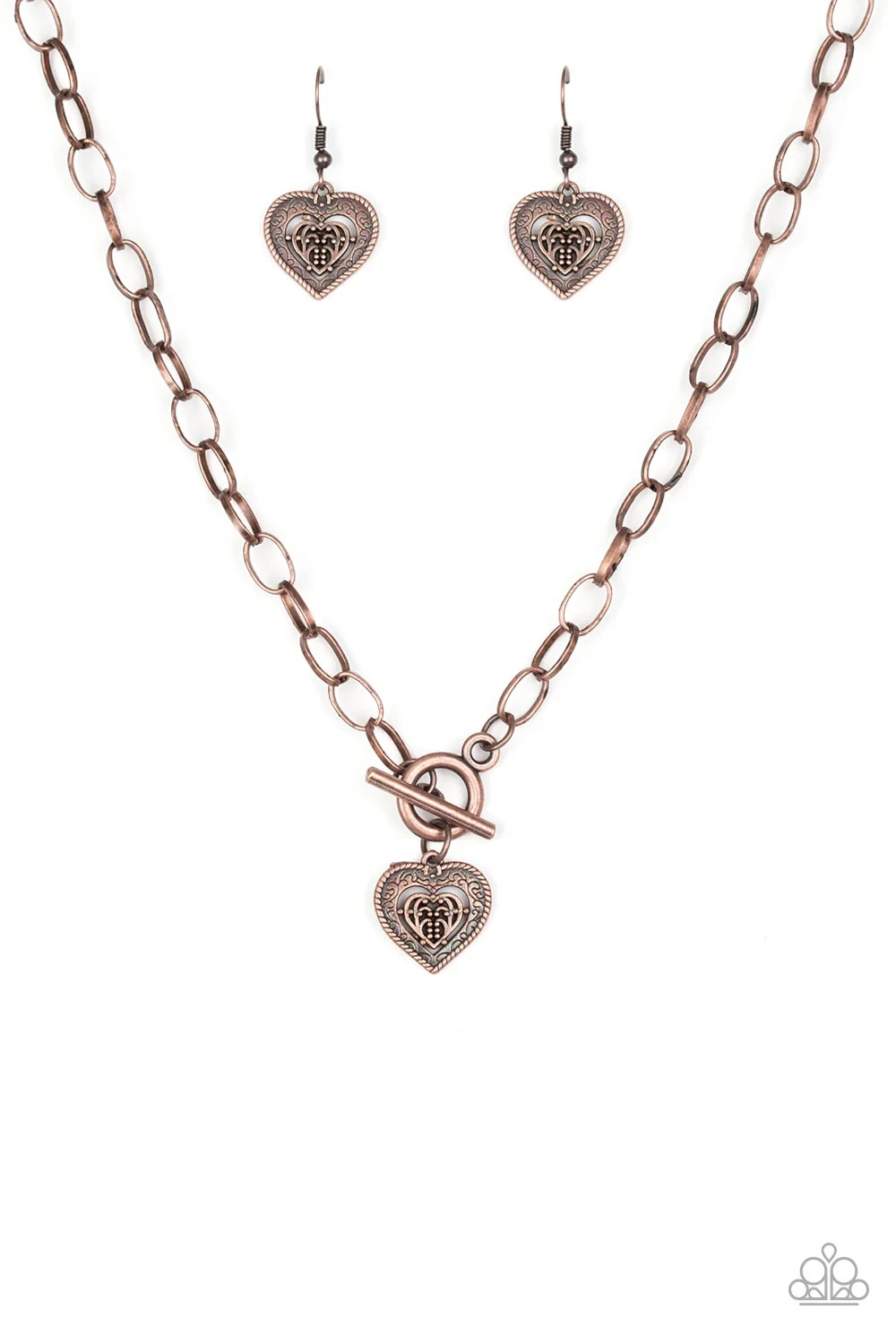 Paparazzi Necklace – Say No Amour – Copper