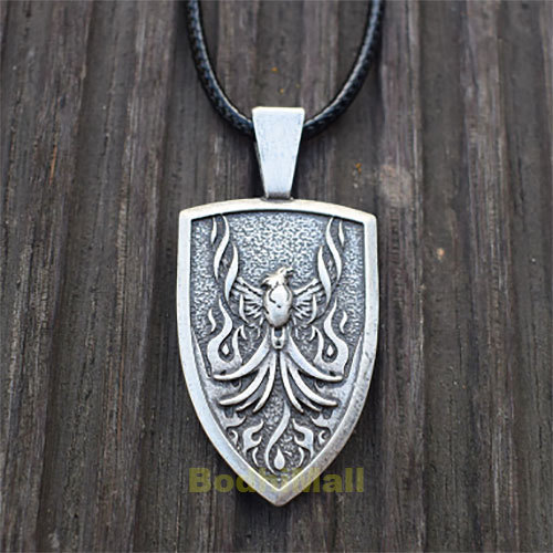 Celtic Fire Phoenix Norse Rebirth Fire-bird Pendant Necklace