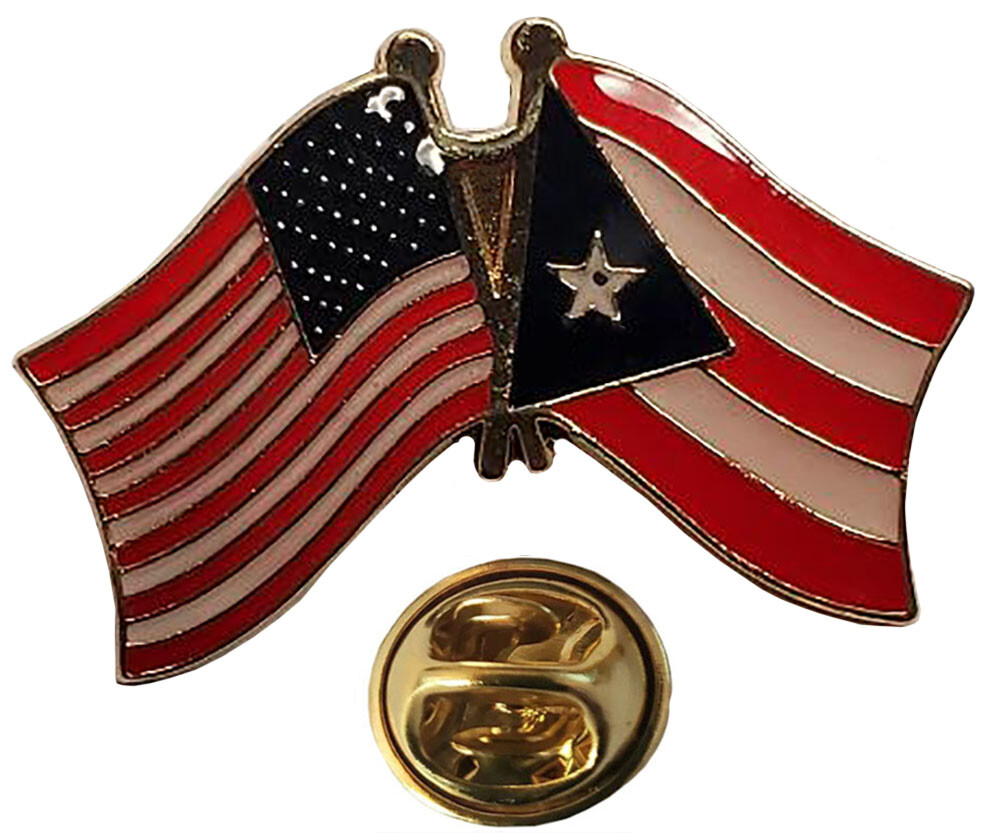USA Puerto Rico Friendship Flag, American Metal Patriotic Badge, Lapel Pin X1
