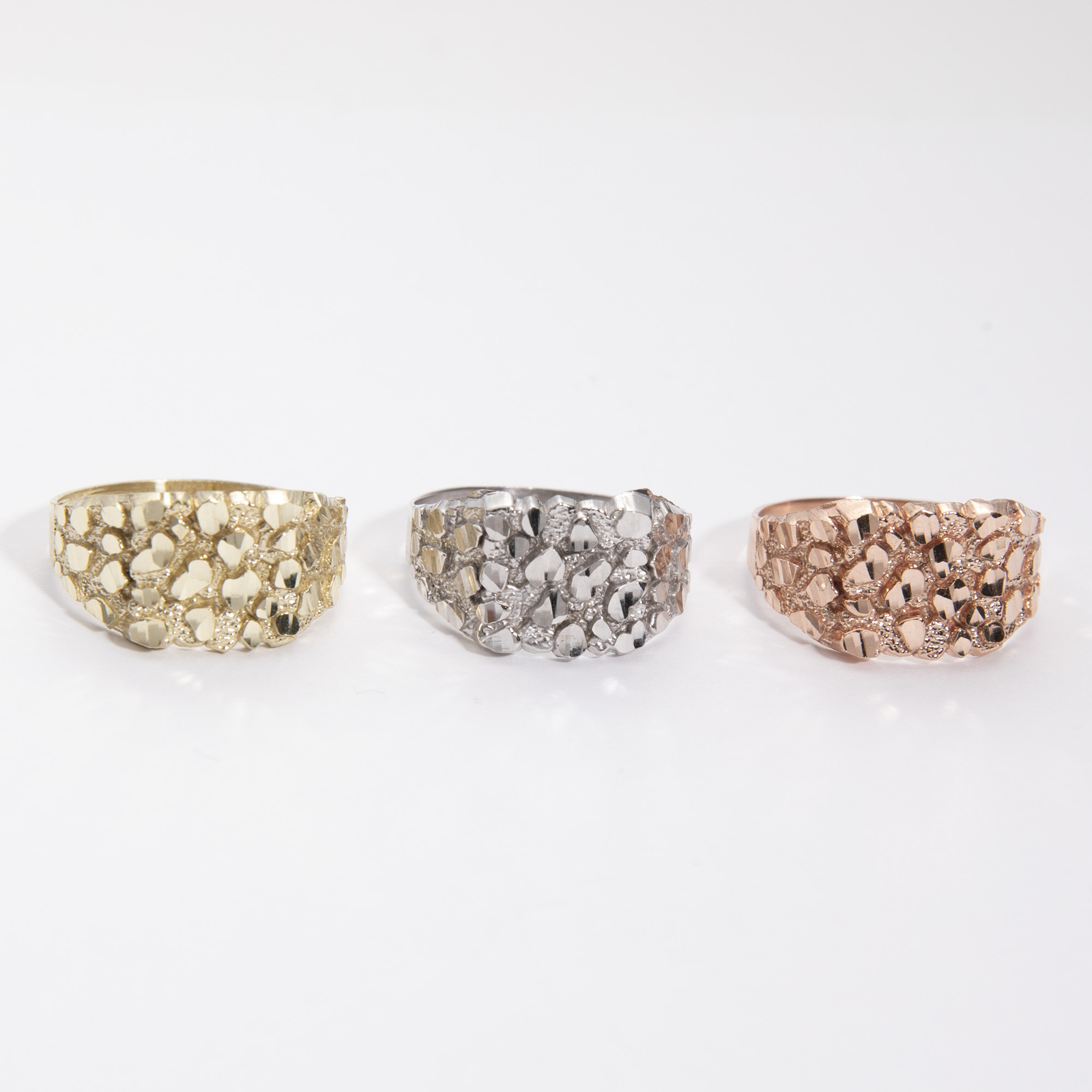 SOLID 10K Gold Medium Square Ring Yellow White Rose Gold