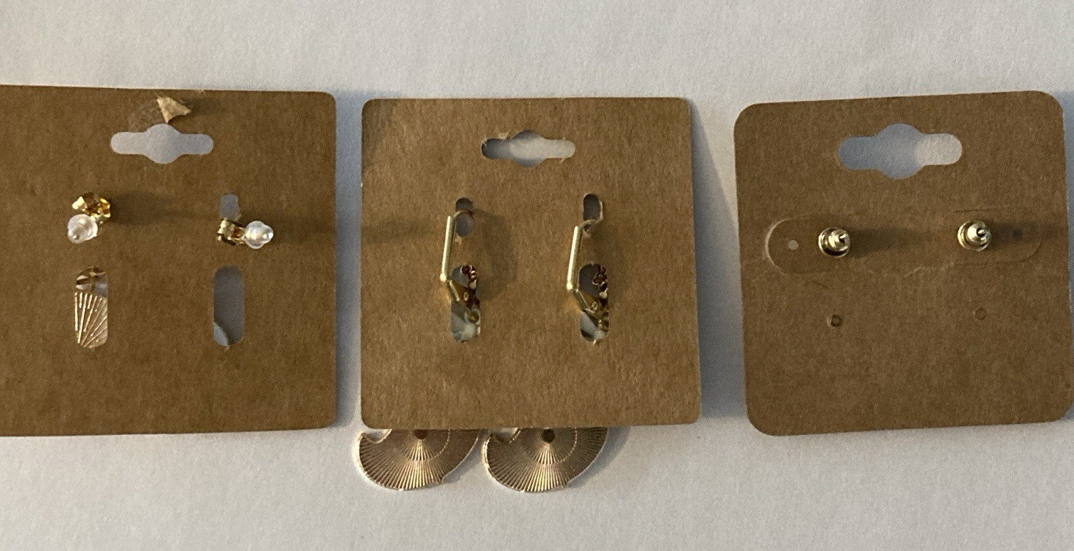 White & Black GP & Enamel Variety Ghost & Bat Dangle/Drop Earrings, Set 3 Pair