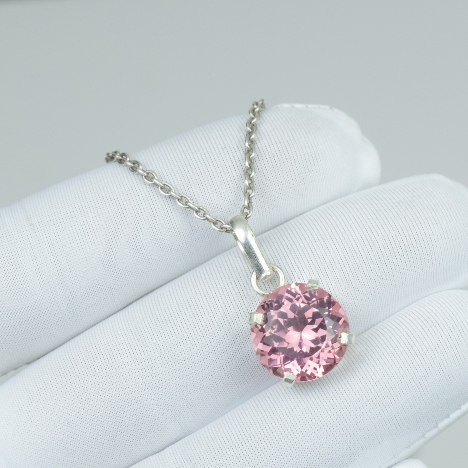 Marvelous Pink Kunzite Necklace Jewelry, Anniversary Gift Pendant Gemstone 18Ct