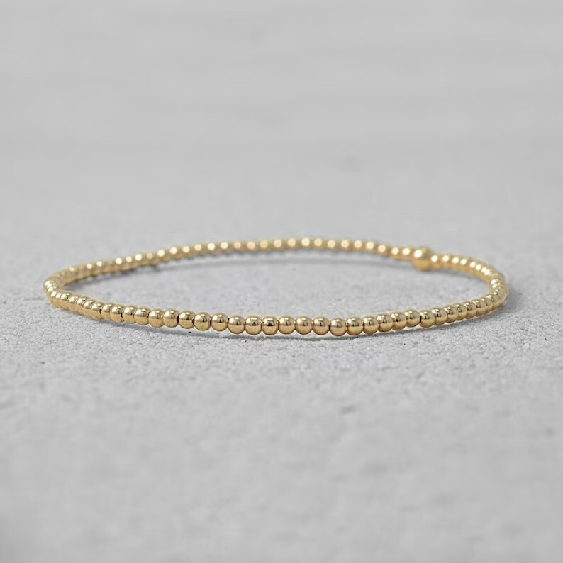 Gold Filled Small Beads Bracelet Layering Minimalist Simple Women Bracelet Gifts