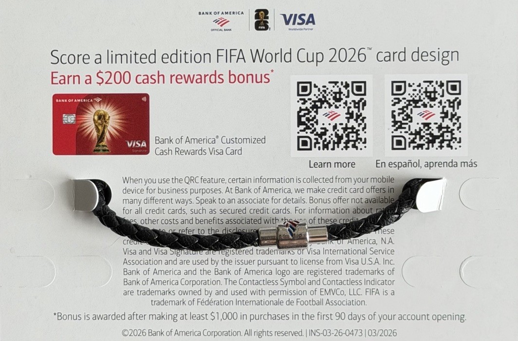 Bank of America FIFA World Cup 26 USA Braided Charm Bracelet