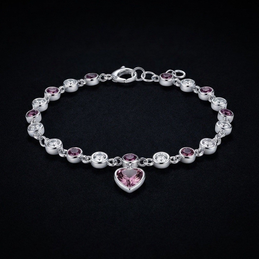 Silver Crystal Tennis Bracelet made with Swarovski elements unique models