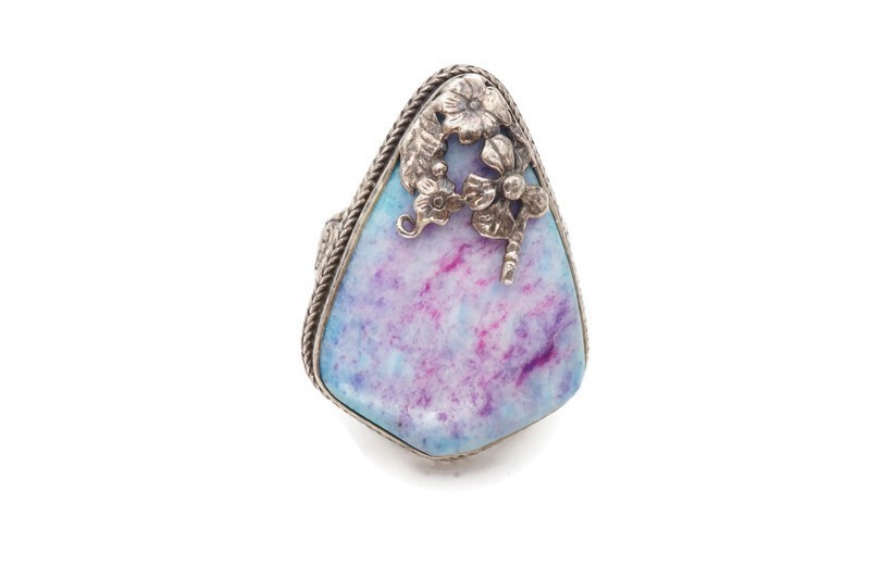 Sarda Sterling Silver 925 Tie Dye Calcite Ring Size 9
