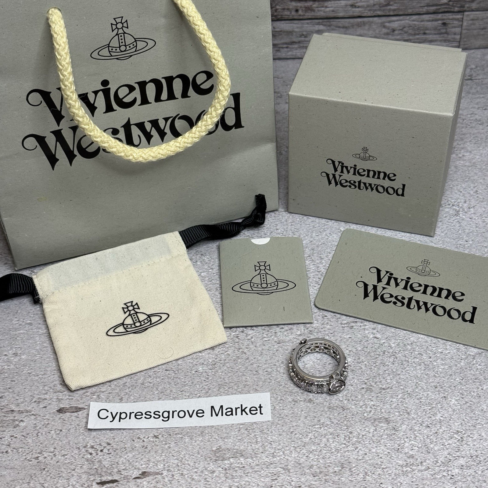 Used Vivienne Westwood Combination Ring Silver WITH PACKAGING
