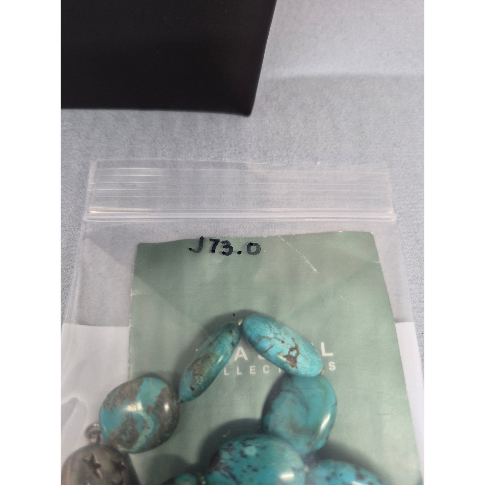 Whitney Kelly Necklace Chunky Turquoise Sterling Silver Oval Star Cutouts Clasp