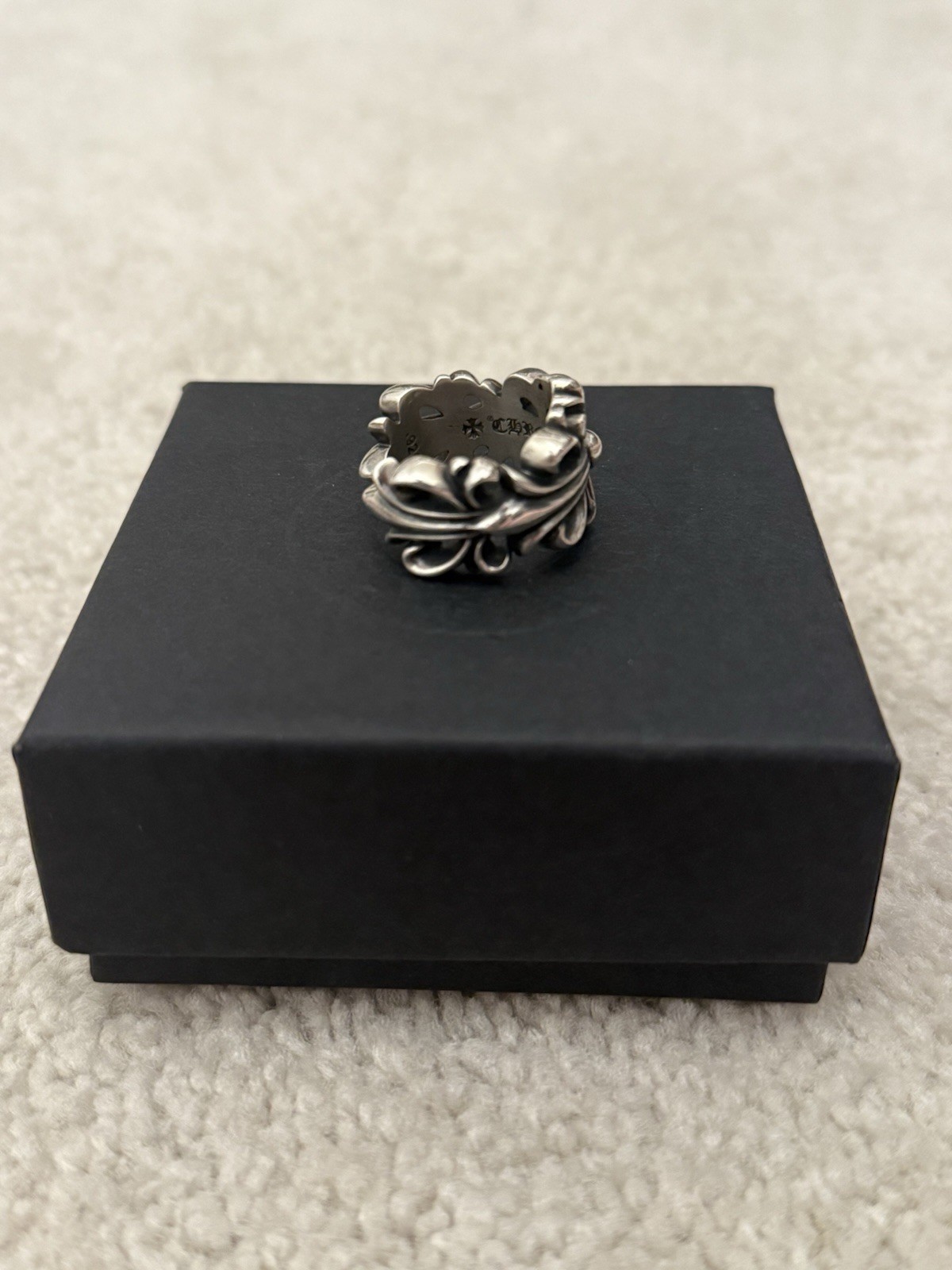 Chrome Hearts Double Floral Ring 925 Sterling Silver Pre-owned Size 10