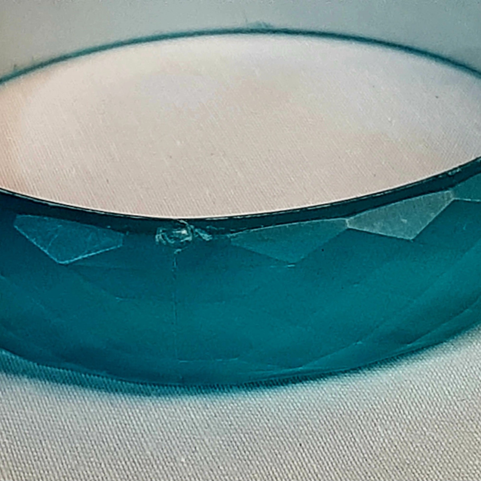 Turquoise Blue Tranlucent Acrylic Resin Bangle Bracelet Faceted Diamond Cuts