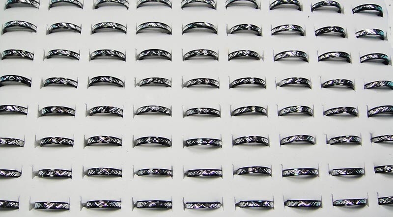 500Pcs Wholesale Lots Black Silver color Women Aluminum Alloy Rings Jewelry
