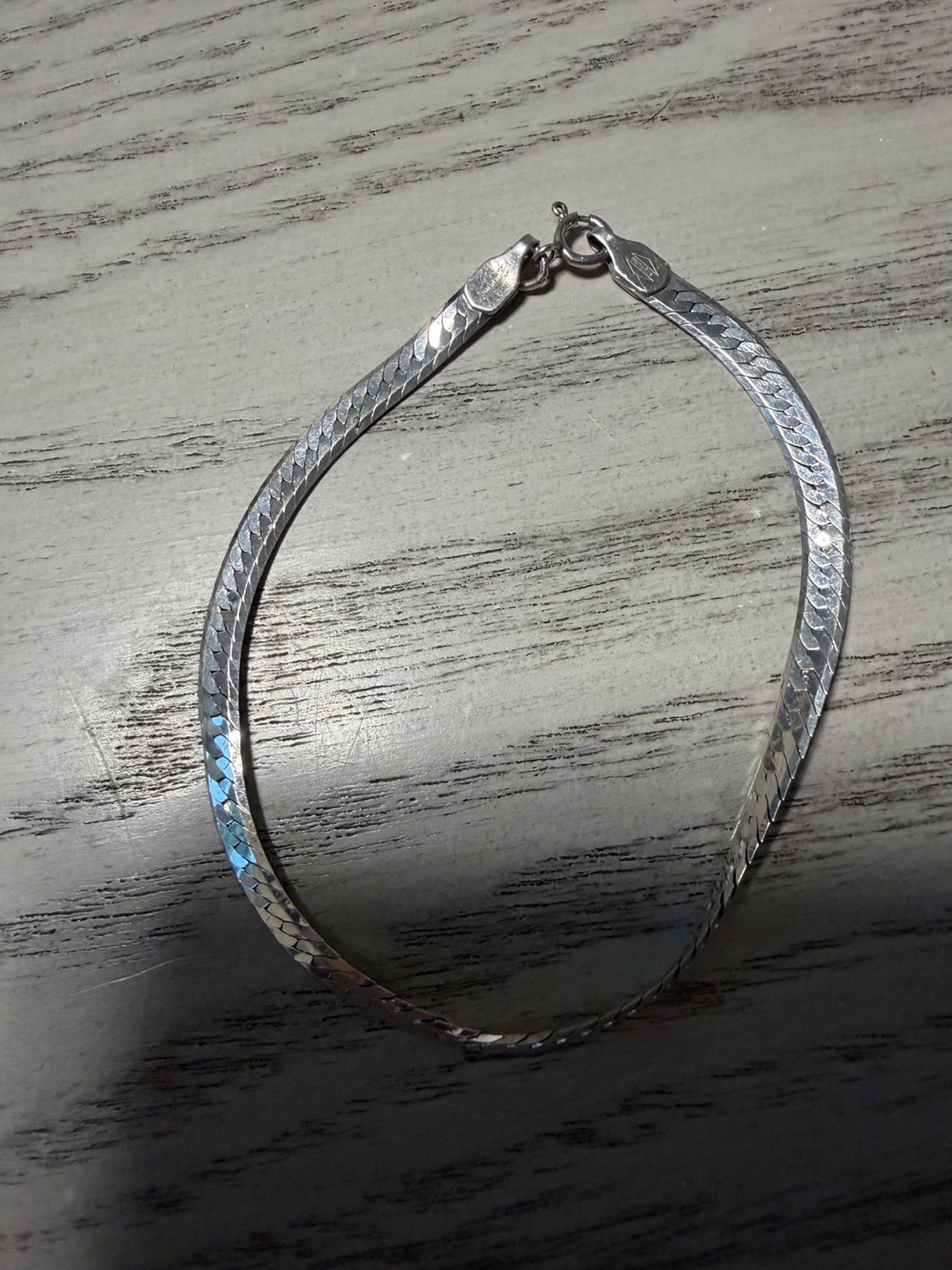 Sterling Silver Textured Hinged Bangle Bracelet 7 in Spring Ring Clasp