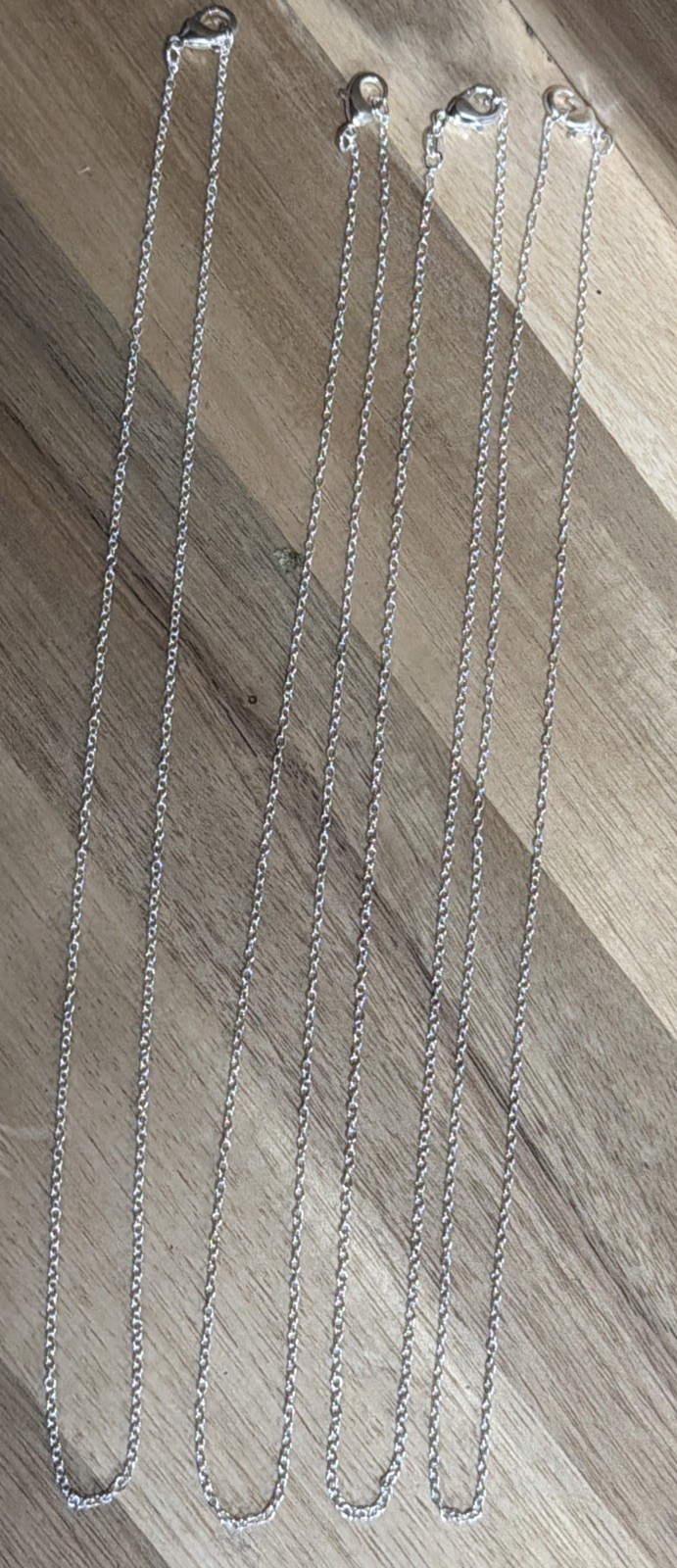 Lot Of 4 New .925 Silver ~17″ Chains 6.79 Grams Of 925 Silver Chains Brand New