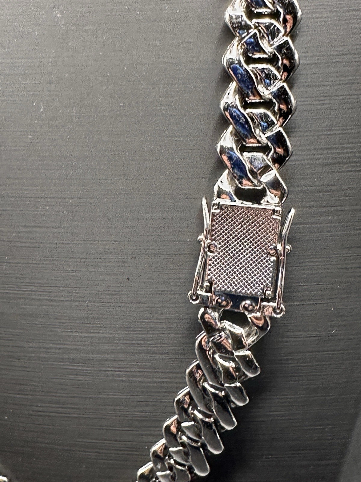 Hip Hop Iced Out Cuban Link Chain Silver Tone Necklace Or Bracelet