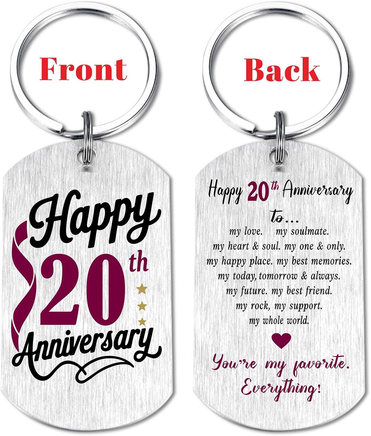 20Th Anniversary Wedding Gifts for Men Women Husband Wife, Romantic 20 Year Anni
