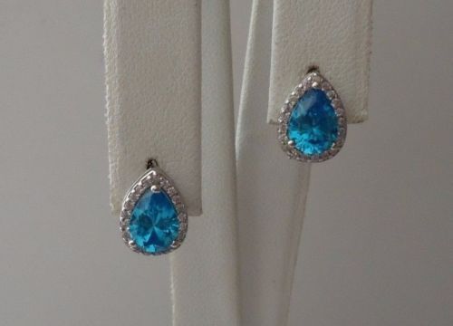 PENDANT & EARRING SET W/ 7.20 CT TOPAZ & ACCENTS /925 STERLING SILVER
