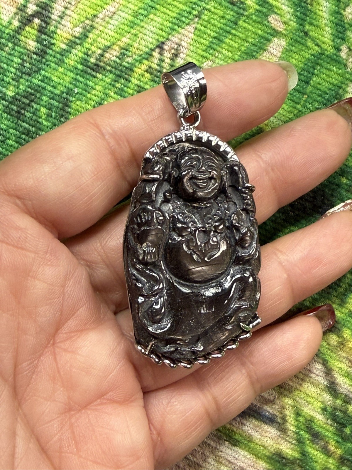 Natural colour Maitreya laugh buddha Natural Saphia Pendant Phật Di Lạc
