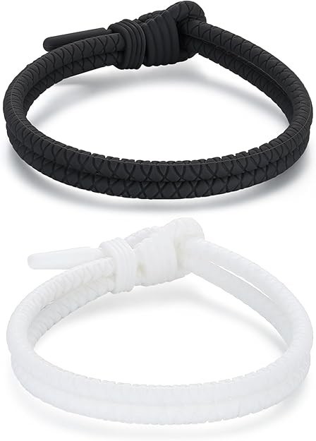 Adjustable Silicone Nautical Surfer Braided Rope Bracelet for Men Women – Wat…