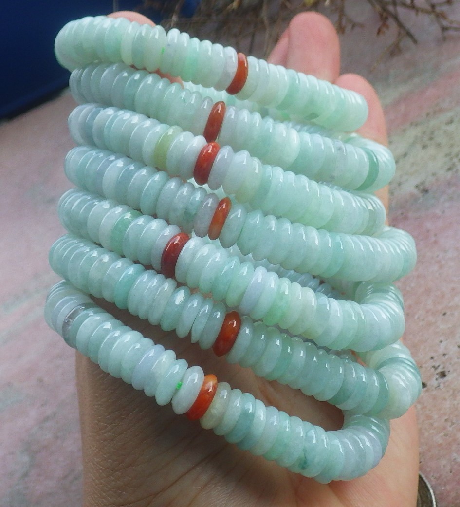 1 piece Green 100% A JADE Jadeite Bead Beads Bangle Circe Bracelet 6.5 in 708579