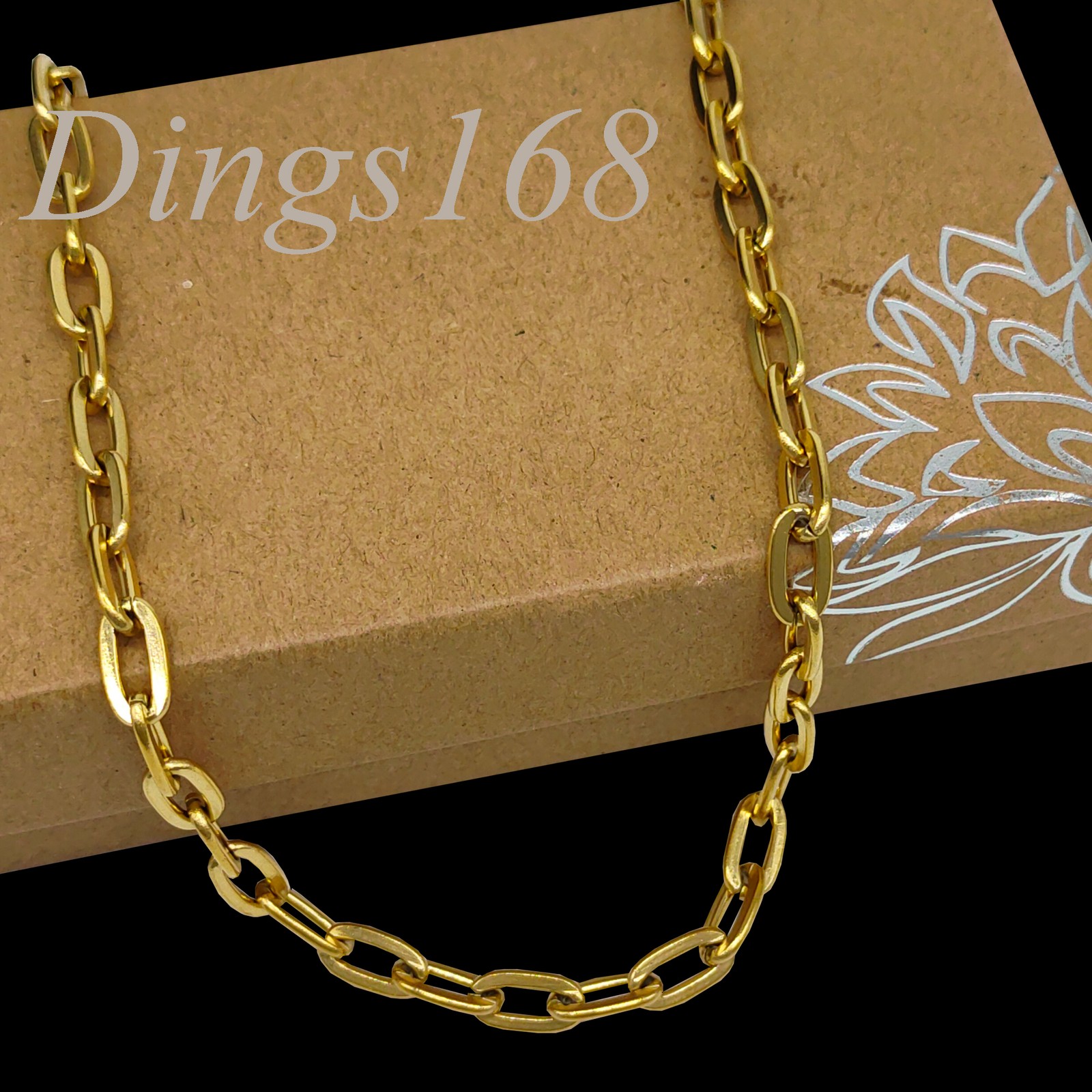 Men&Women’s 18K Yellow Gold Filled 14″ +2.4″ 5mm Thick Paper Clip Chain Necklace
