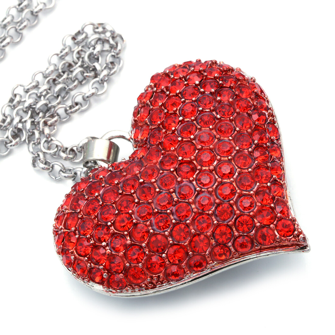 Necklace Valentine’s Day Ruby Red Love Heart Pendant BFF Best Friend Forever vd2