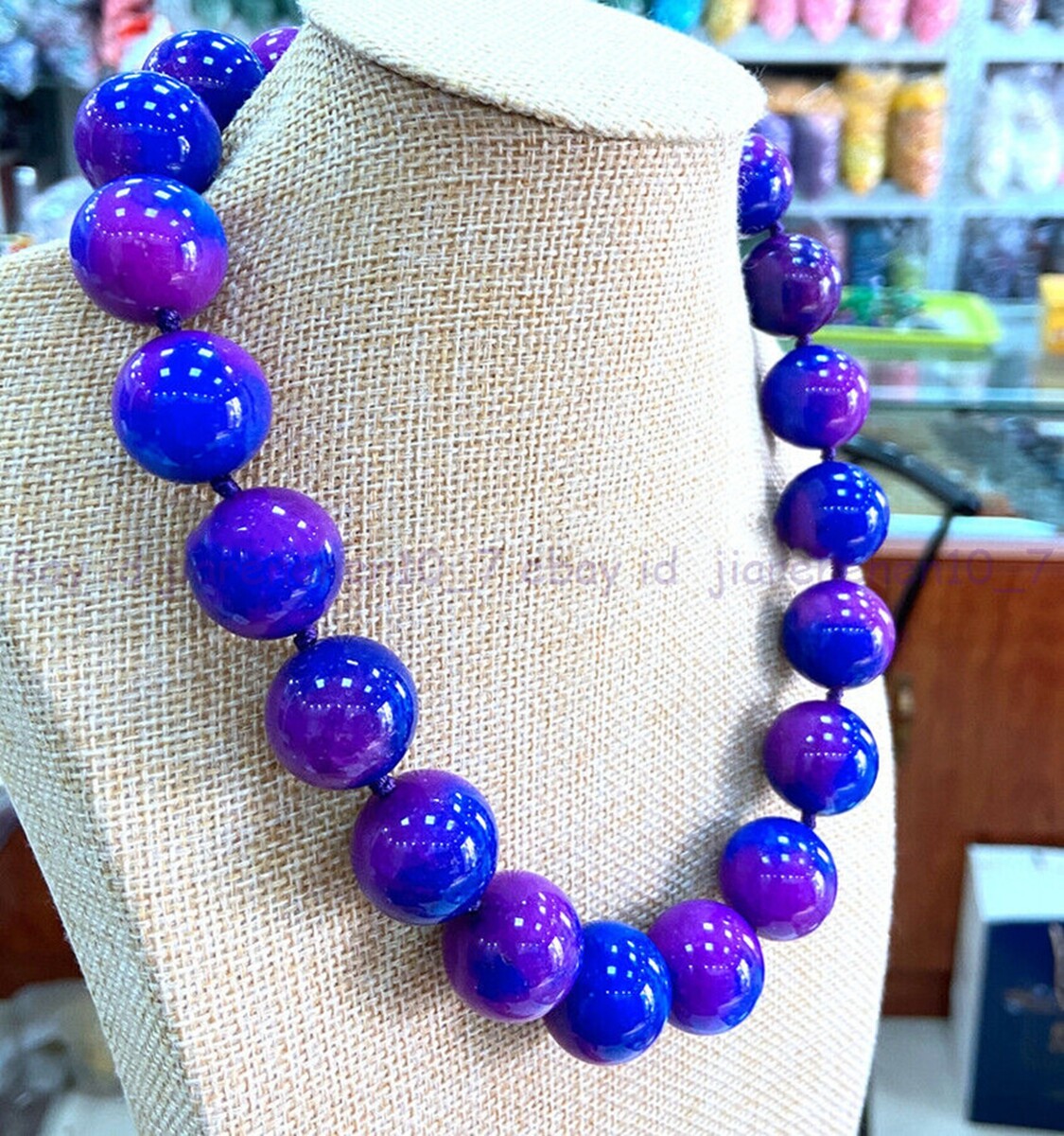 Natural Huge 20mm South Africa Purple Surgilite Round Gems Necklace 18in Z2509